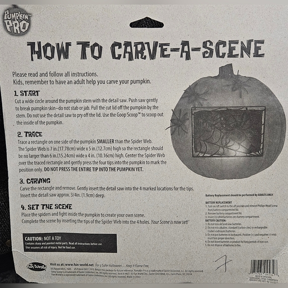 Carve a Scene Pumpkin Kit - Spider Cave NEW / VINTAGE (2015) - Picture 3 of 3